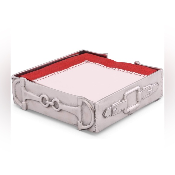 Brand new Arthur Court Designs Aluminum Equestrian Horse Bit Luncheon Napkin Box - Picture 4 of 4